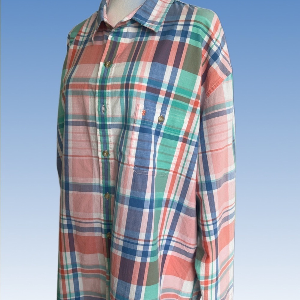 Izod Men's Colorful Plaid Button Down Shirt